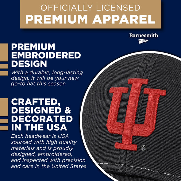 Indiana University Sideline Trucker Hat One-Size (Dark Gey/White)