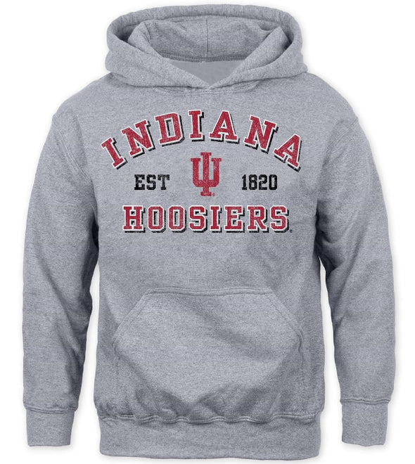 Indiana University Youth Hooded Sweatshirt (Grey)