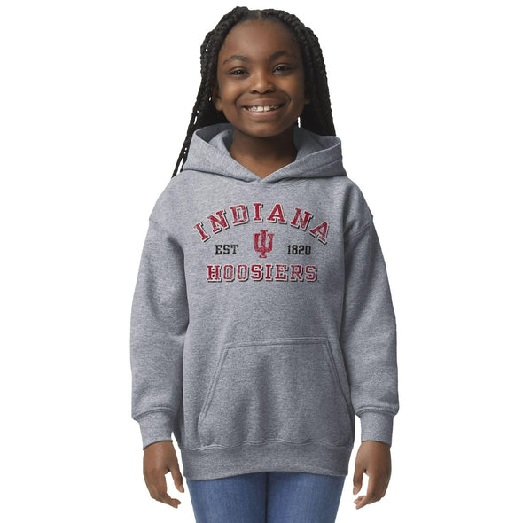 Indiana University Youth Hooded Sweatshirt (Grey)