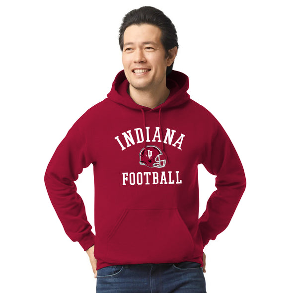 Indiana University Football Hooded Sweatshirt (Red)