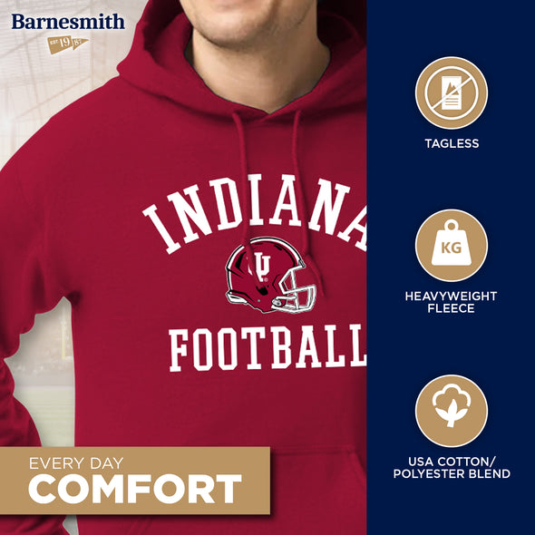 Indiana University Football Hooded Sweatshirt (Red)