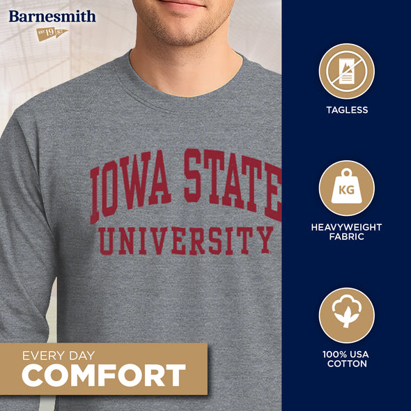 Iowa State University Classic Long Sleeve T-Shirt (Charcoal Grey)