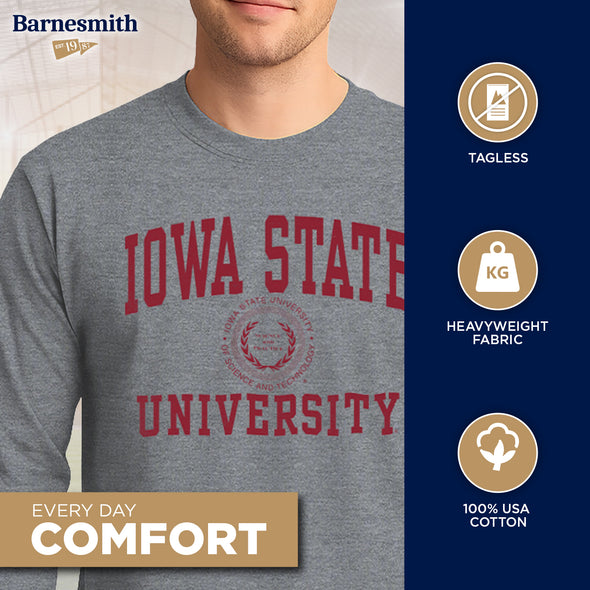 Iowa State University Heritage Long Sleeve T-Shirt (Charcoal Grey)
