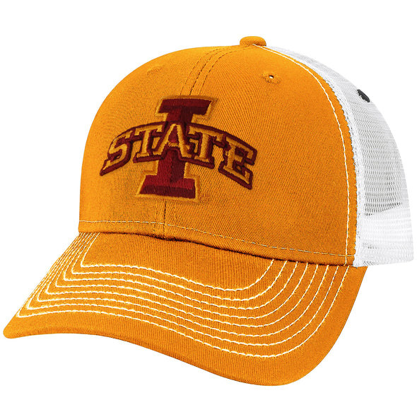 Iowa State University Sideline Trucker Hat One-Size (Autumn Blaze/White)