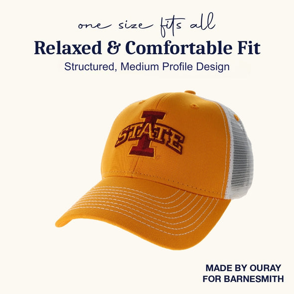 Iowa State University Sideline Trucker Hat One-Size (Autumn Blaze/White)