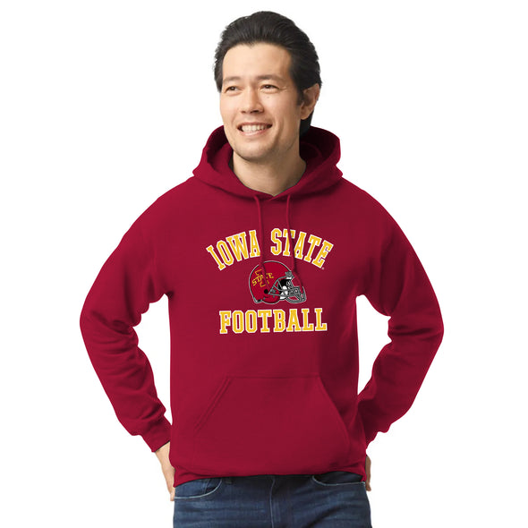 Iowa State University Football Hooded Sweatshirt (Cardinal)