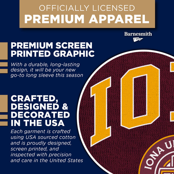Iona University Heritage Long Sleeve T-Shirt (Maroon)