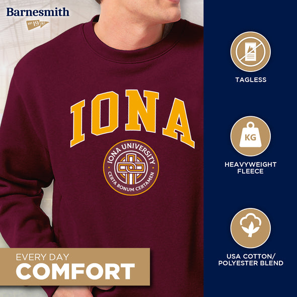 Iona University Heritage Crewneck Sweatshirt (Maroon)