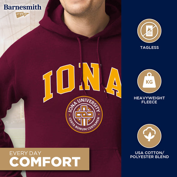 Iona University Heritage Hooded Sweatshirt (Maroon)