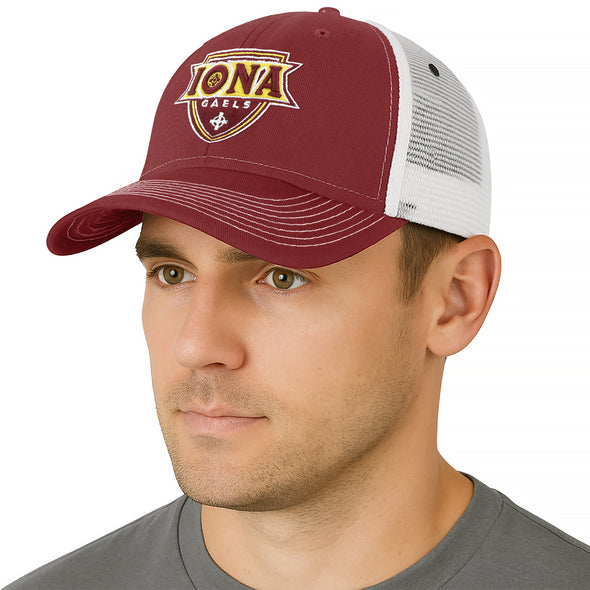 Iona University Sideline Trucker Hat One-Size (Burnt Henna/White)