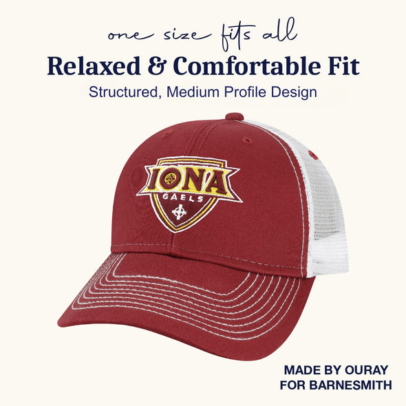 Iona University Sideline Trucker Hat One-Size (Burnt Henna/White)