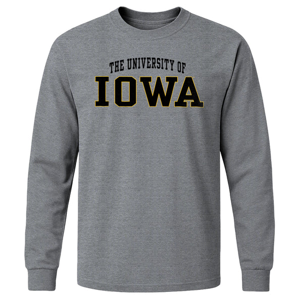 University of Iowa Classic Long Sleeve T-Shirt (Charcoal Grey)