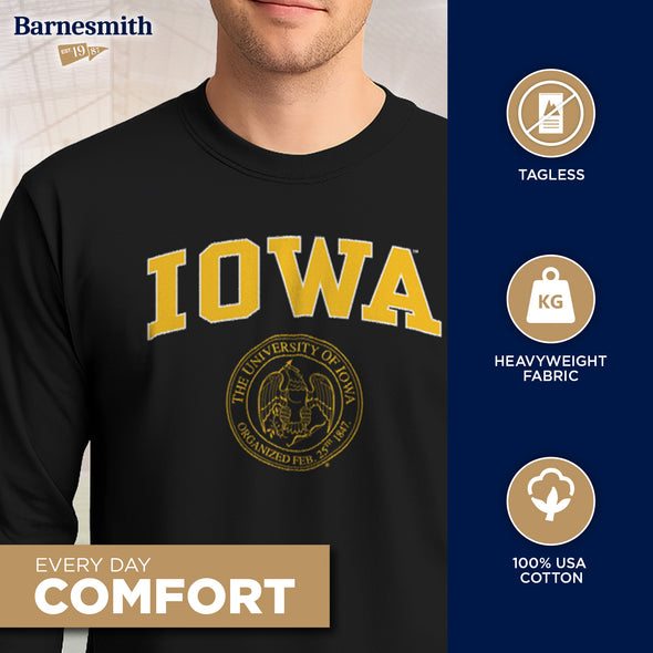 University of Iowa Heritage Long Sleeve T-Shirt (Black)