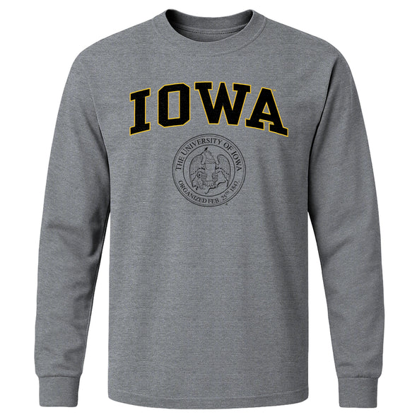 University of Iowa Heritage Long Sleeve T-Shirt (Charcoal Grey)