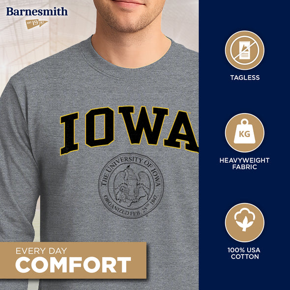 University of Iowa Heritage Long Sleeve T-Shirt (Charcoal Grey)