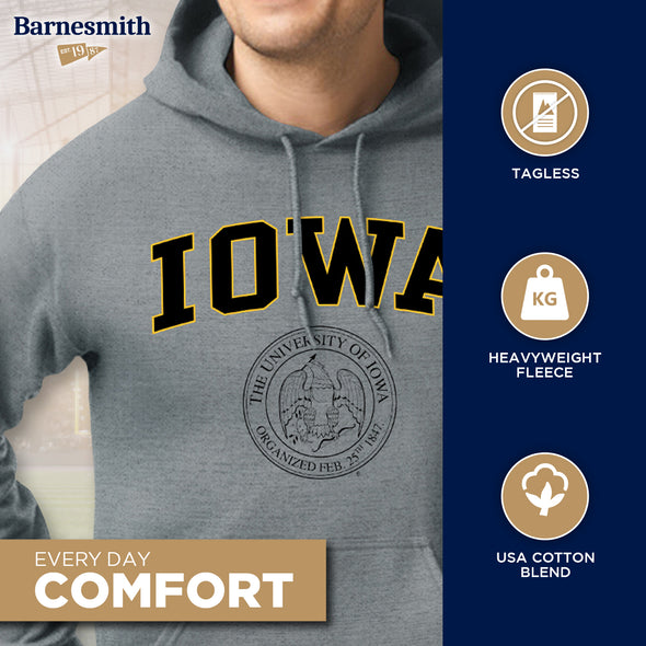 University of Iowa Heritage Hooded Sweatshirt (Charcoal Grey)