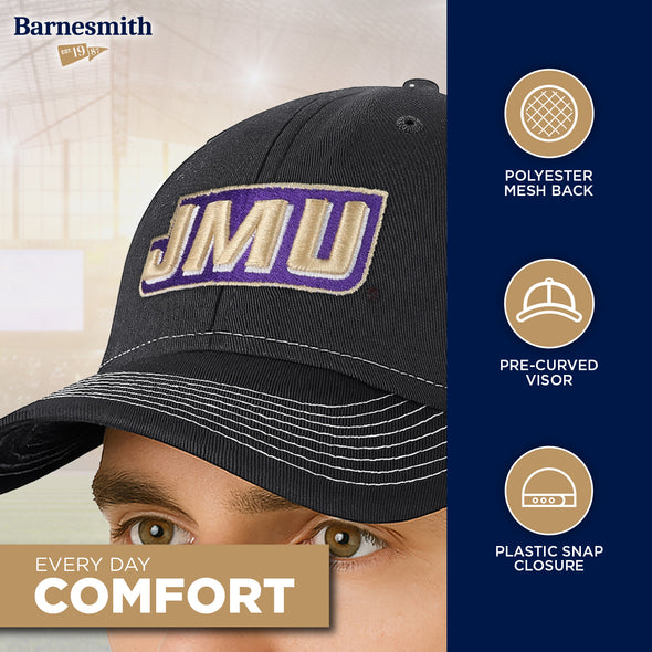 James Madison University Sideline Trucker Hat One-Size (Dark Grey/White)