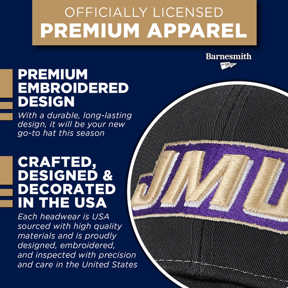James Madison University Sideline Trucker Hat One-Size (Dark Grey/White)