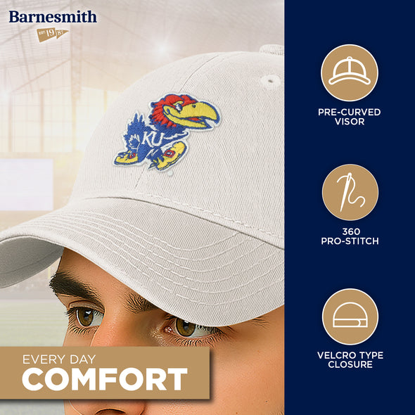 University of Kansas Spirit Baseball Hat One-Size (White)