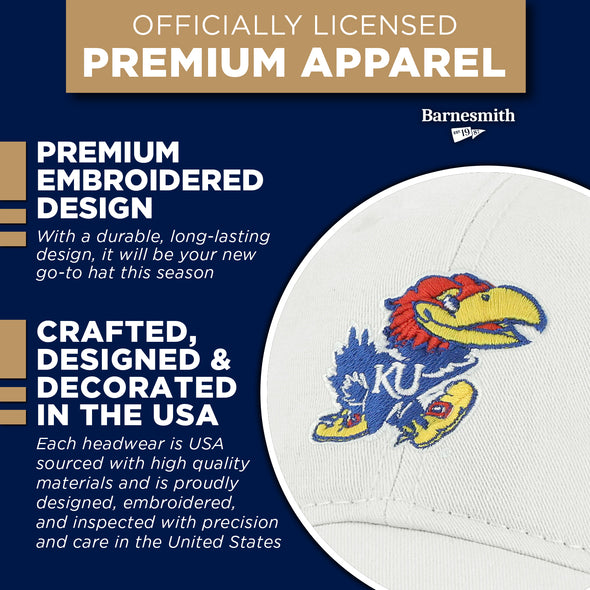University of Kansas Spirit Baseball Hat One-Size (White)