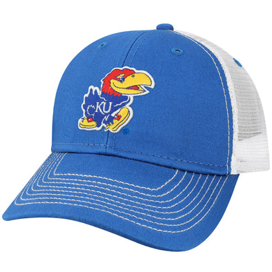 University of Kansas Sideline Trucker Hat One-Size (Royal/White)