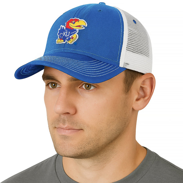 University of Kansas Sideline Trucker Hat One-Size (Royal/White)