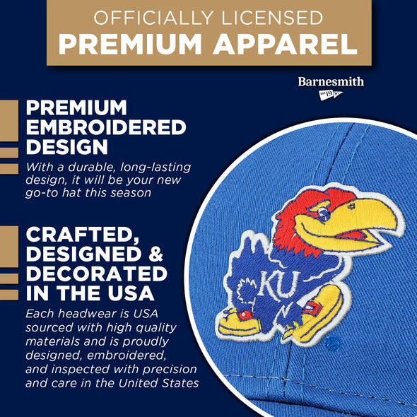University of Kansas Sideline Trucker Hat One-Size (Royal/White)