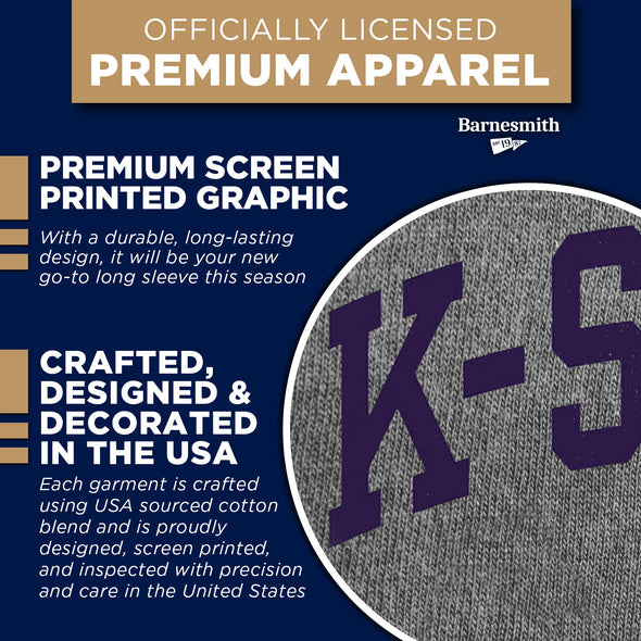 Kansas State University Classic Long Sleeve T-Shirt (Charcoal Grey)