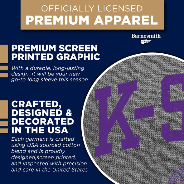 Kansas State University Heritage Long Sleeve T-Shirt (Charcoal Grey)