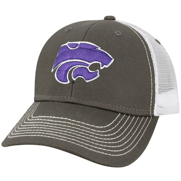 Kansas State University Sideline Trucker Hat One-Size (Dark Grey/White)