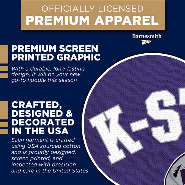 Kansas State University Football Hooded Sweatshirt (Purple)