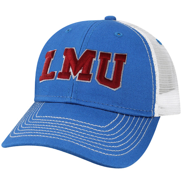 Loyola Marymount University Sideline Trucker Hat One-Size (Santorini Blue/White)