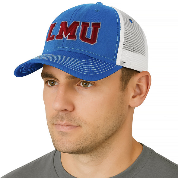 Loyola Marymount University Sideline Trucker Hat One-Size (Santorini Blue/White)