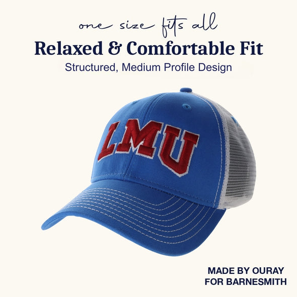 Loyola Marymount University Sideline Trucker Hat One-Size (Santorini Blue/White)