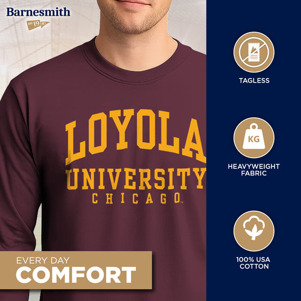 Loyola University Chicago Classic Long Sleeve T-Shirt (Maroon)