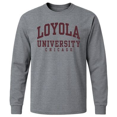 Loyola University Chicago Classic Long Sleeve T-Shirt (Charcoal Grey)
