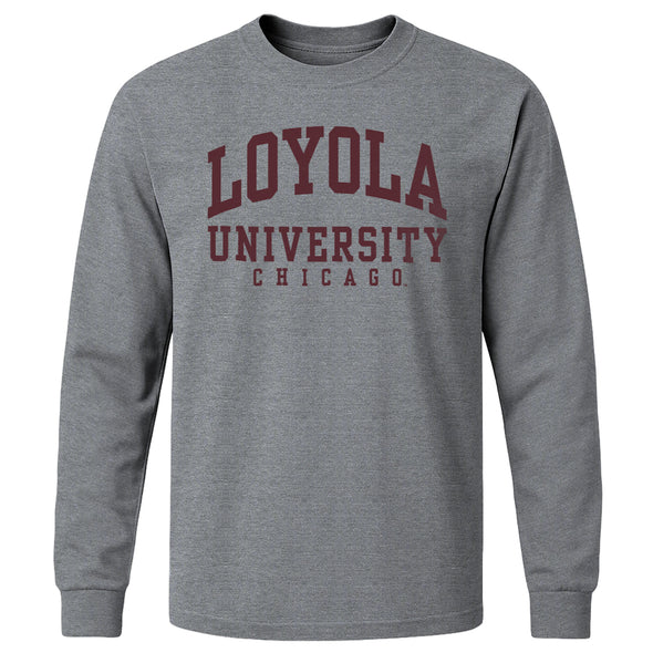 Loyola University Chicago Classic Long Sleeve T-Shirt (Charcoal Grey)