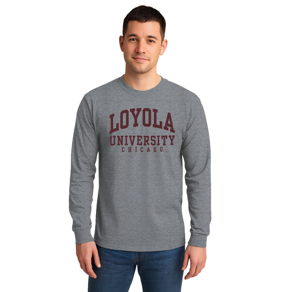 Loyola University Chicago Classic Long Sleeve T-Shirt (Charcoal Grey)