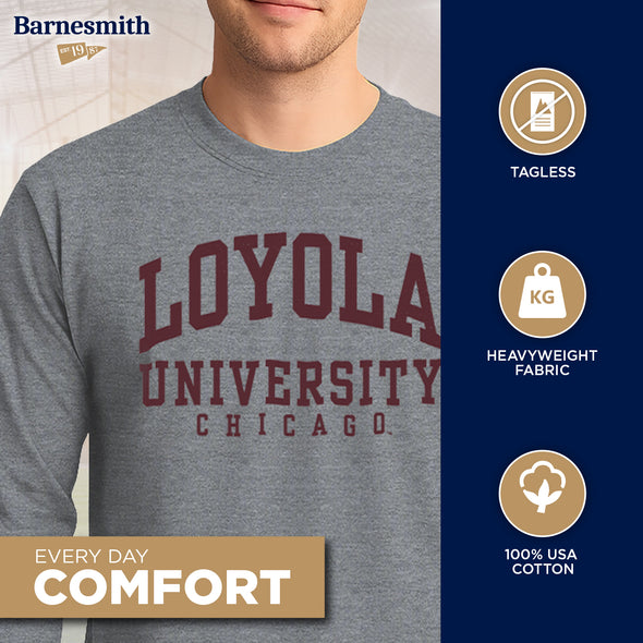 Loyola University Chicago Classic Long Sleeve T-Shirt (Charcoal Grey)