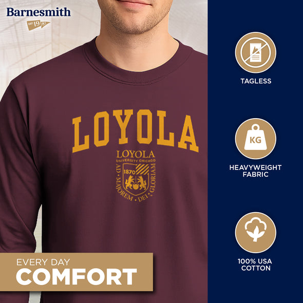 Loyola University Chicago Heritage Long Sleeve T-Shirt (Maroon)