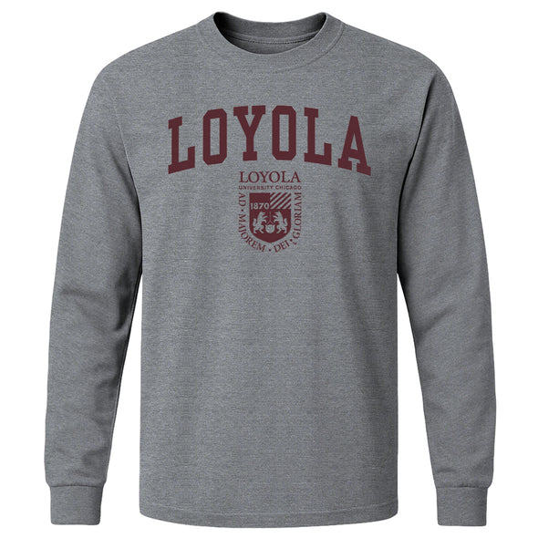 Loyola University Chicago Heritage Long Sleeve T-Shirt (Charcoal Grey)