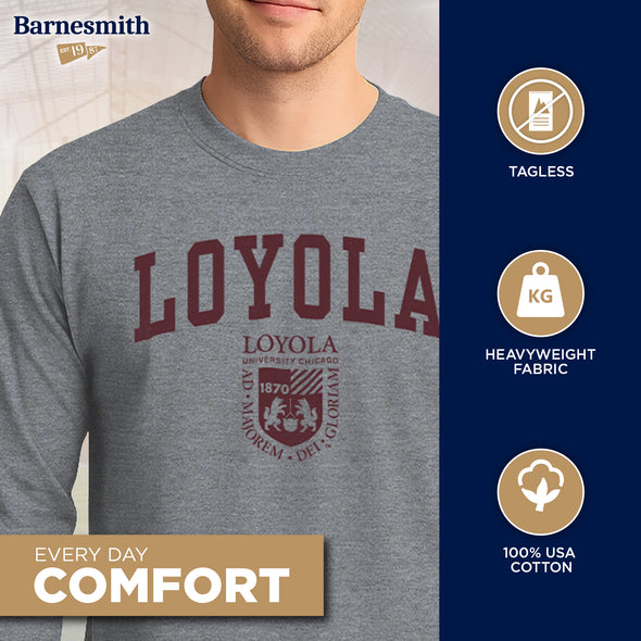 Loyola University Chicago Heritage Long Sleeve T-Shirt (Charcoal Grey)