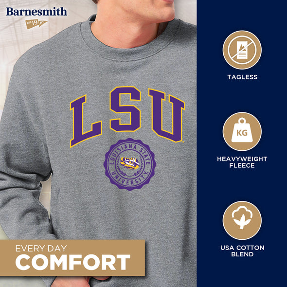 Louisiana State University Heritage Crewneck Sweatshirt (Charcoal)