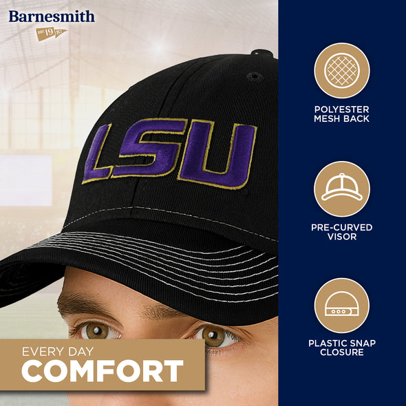 Louisiana State University Sideline Trucker Hat One-Size (Black/White)