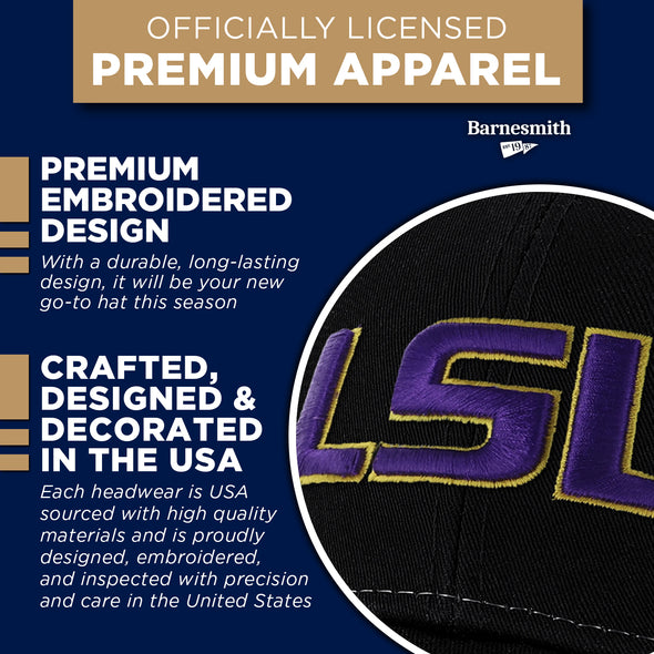 Louisiana State University Sideline Trucker Hat One-Size (Black/White)