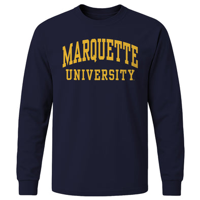 Marquette University Classic Long Sleeve T-Shirt (Navy)