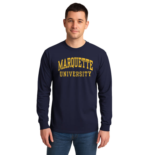 Marquette University Classic Long Sleeve T-Shirt (Navy)