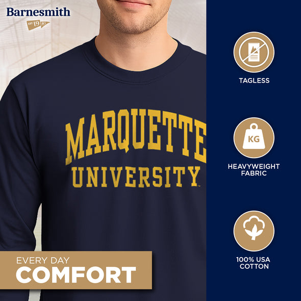 Marquette University Classic Long Sleeve T-Shirt (Navy)