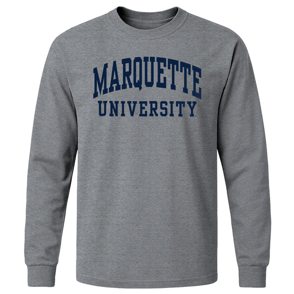 Marquette University Classic Long Sleeve T-Shirt (Charcoal Grey)