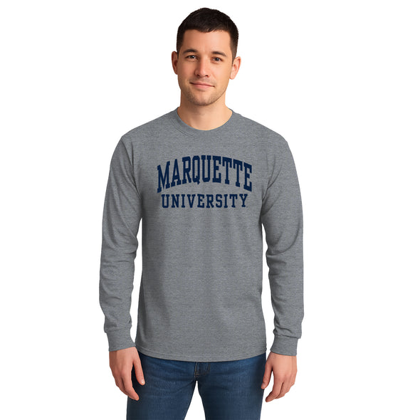 Marquette University Classic Long Sleeve T-Shirt (Charcoal Grey)